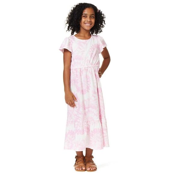 NWT ☀️ 32 Degrees Youth Girls 2-pack Maxi Dress Pink Solid & Pink Tie-Dy… - Picture 2 of 16